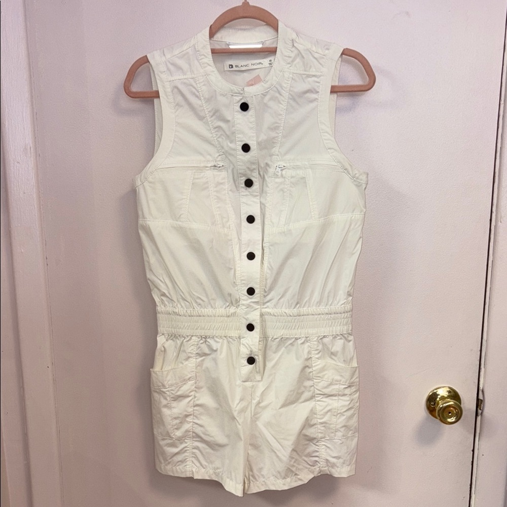 Blanc Noir Sleeveless White Romper